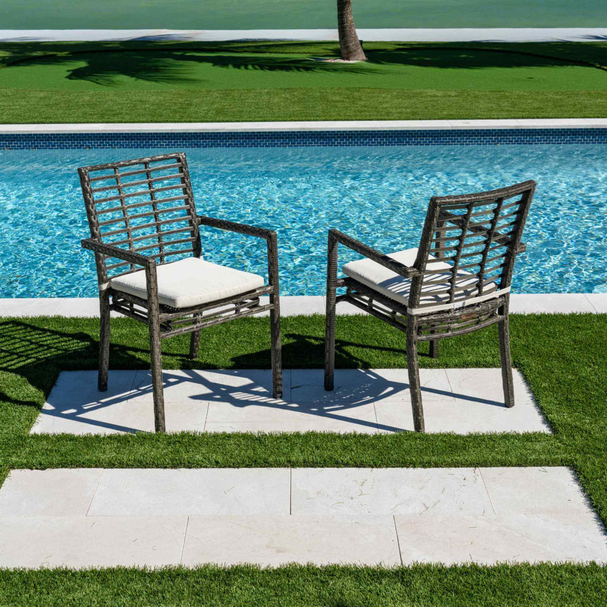 Panama Jack UV and weather-resistant stackable outdoor armchairs with cushions set of 2
