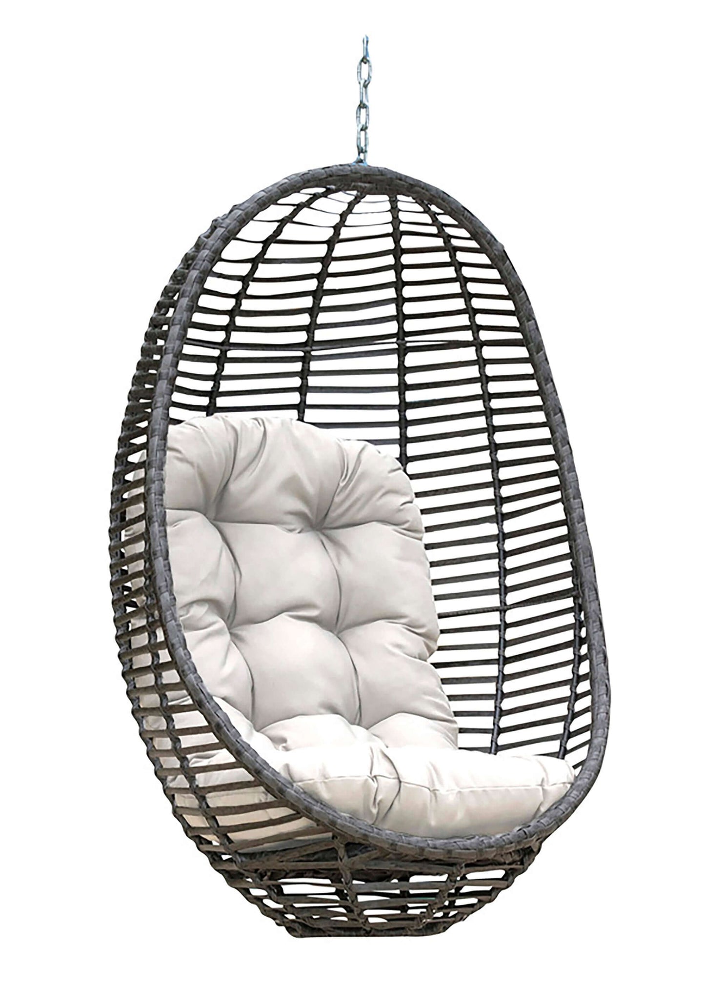 Panama Jack Graphite Woven Hanging Chair with Cushion