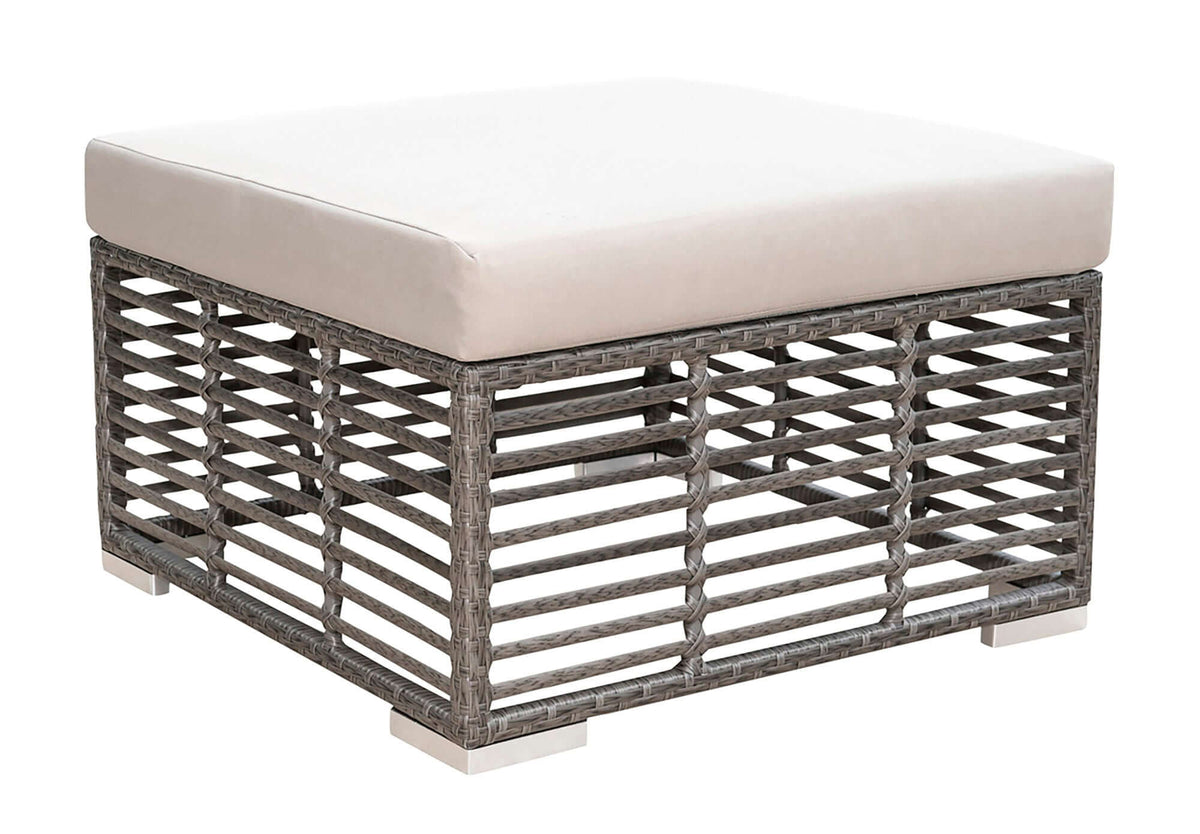 Panama Jack UV and weather-resistant outdoor ottoman with cushion