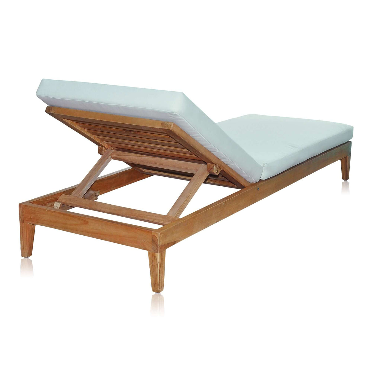 Panama Jack Grade-A Teak wood outdoor chaise lounge with cushion