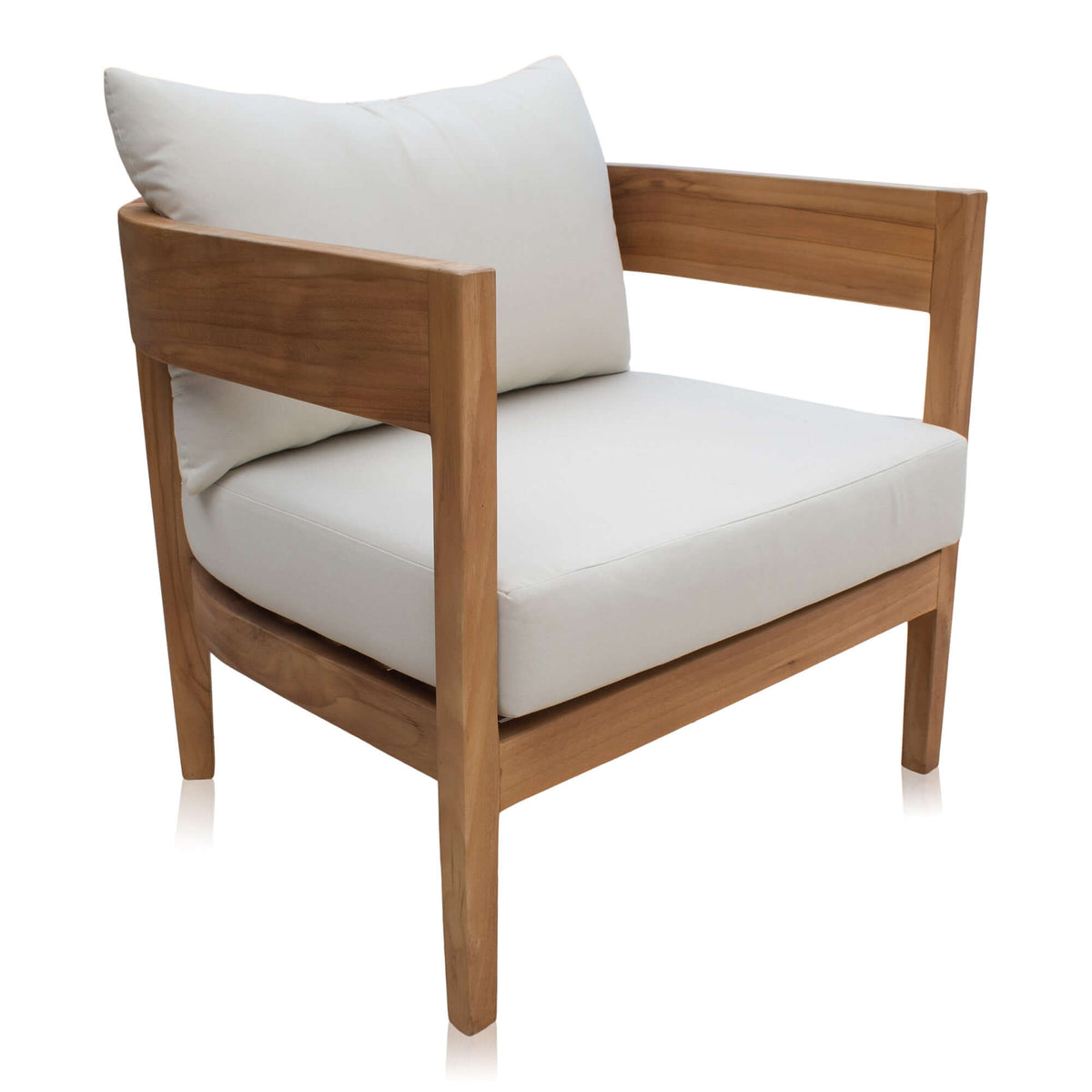 Panama Jack Grade-A Teak wood outdoor lounge chair with cushion