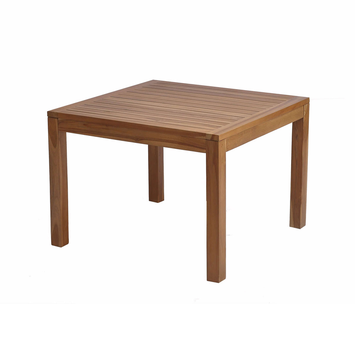 Panama Jack outdoor square dining table made with Grade-A teak wood for a natural wood finish