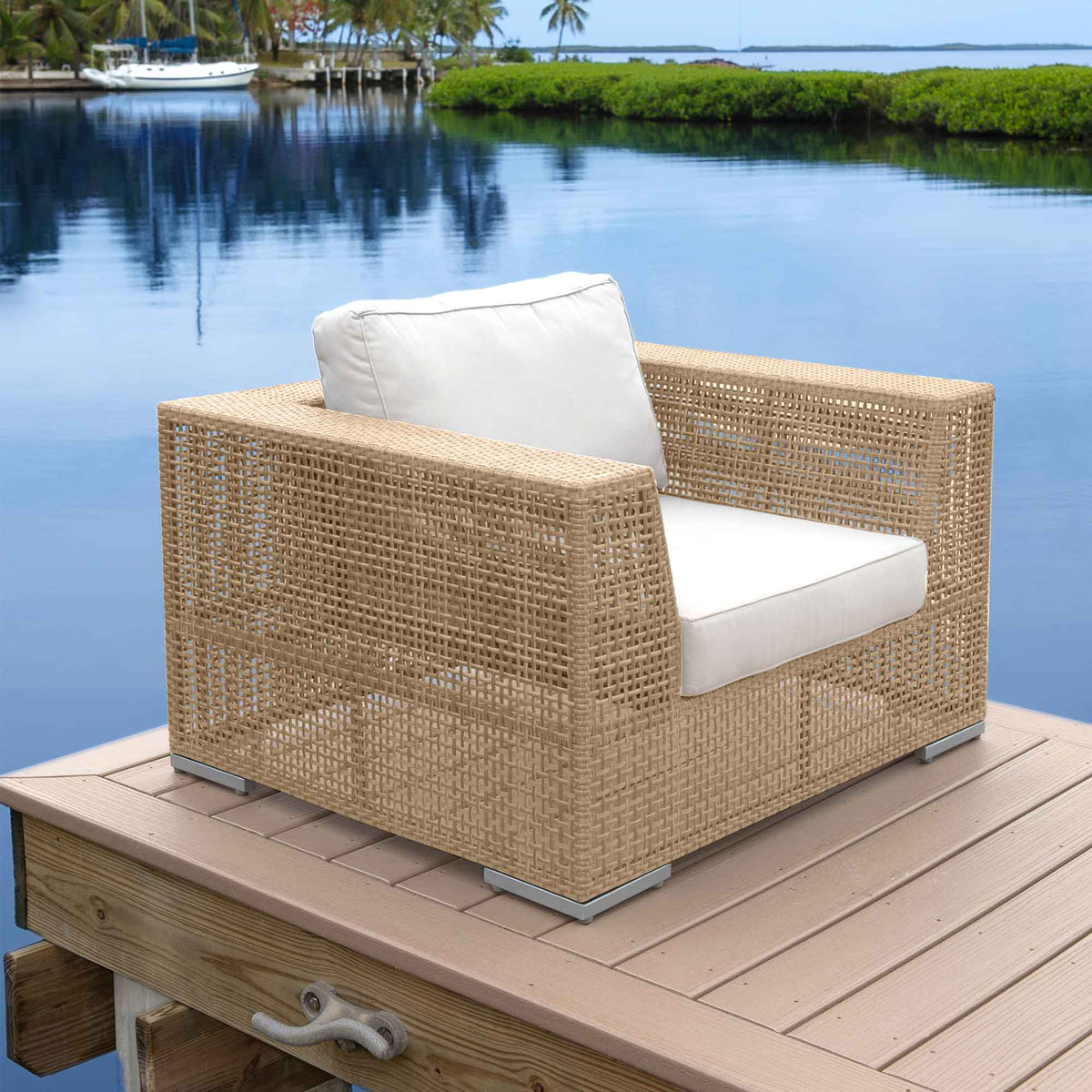 Sunbrella outdoor cushion fabric with a variety of color options