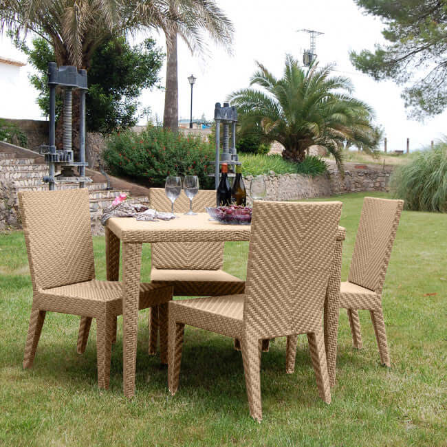 Panama Jack Austin 5-Piece Square Dining Set with Cushions