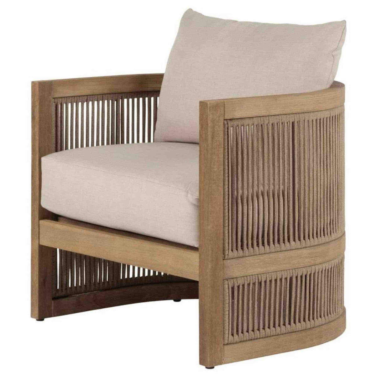 Panama Jack outdoor lounge chair made with Acacia wood for a natural wood finish with cushions