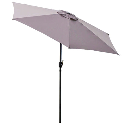 Panama Jack Grey 9 Ft Aluminum Patio Umbrella with Crank