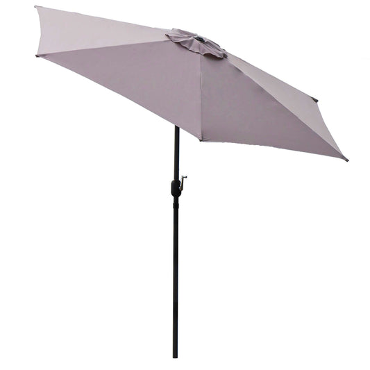 Panama Jack Grey 9 Ft Aluminum Patio Umbrella with Crank