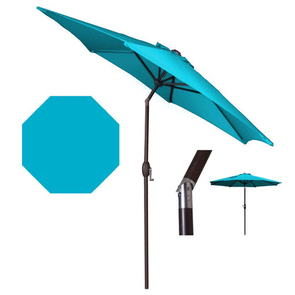 Panama Jack Teal 9 Ft Aluminum Patio Umbrella with Crank