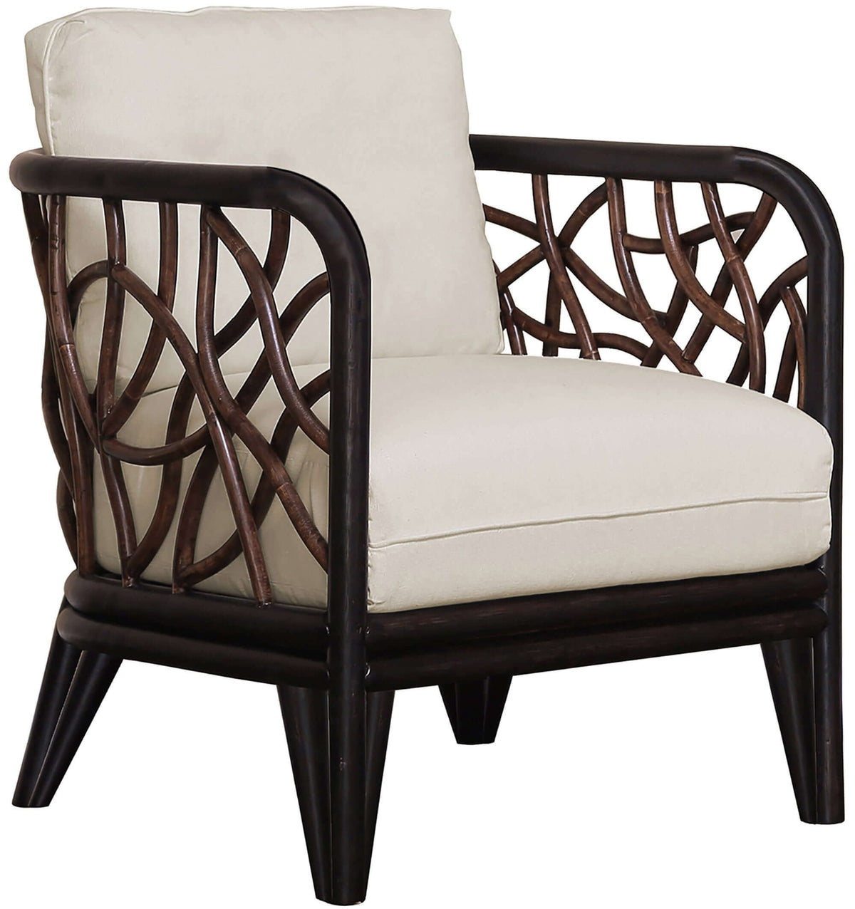 Black & Tan indoor or sunroom lounge chair with cushion