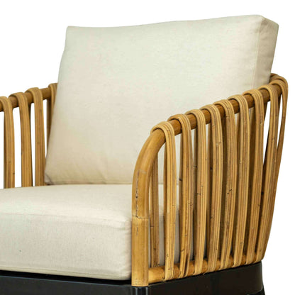 Panama Jack indoor and sunroom lounge chair with beige factory cushion