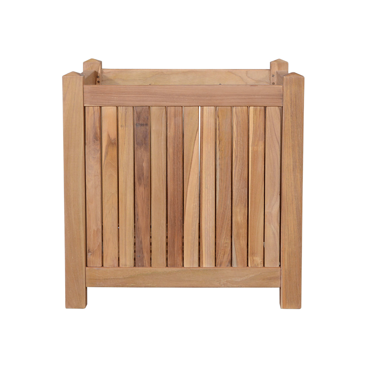 Anderson Teak 22 Planter Square Box Detail with Teak Slat Build and Drainage Design