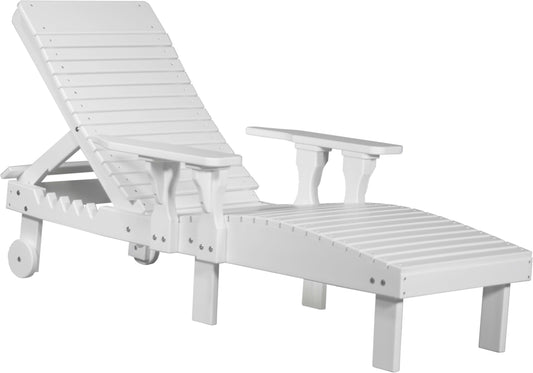 LuxCraft Lounge Chair 3-Piece Set in White — wheel-mounted base for easy repositioning, recycled HDPE construction