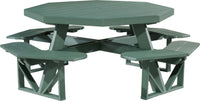 LuxCraft Octagon Outdoor Picnic Table designed to seat eight with standard umbrella hole