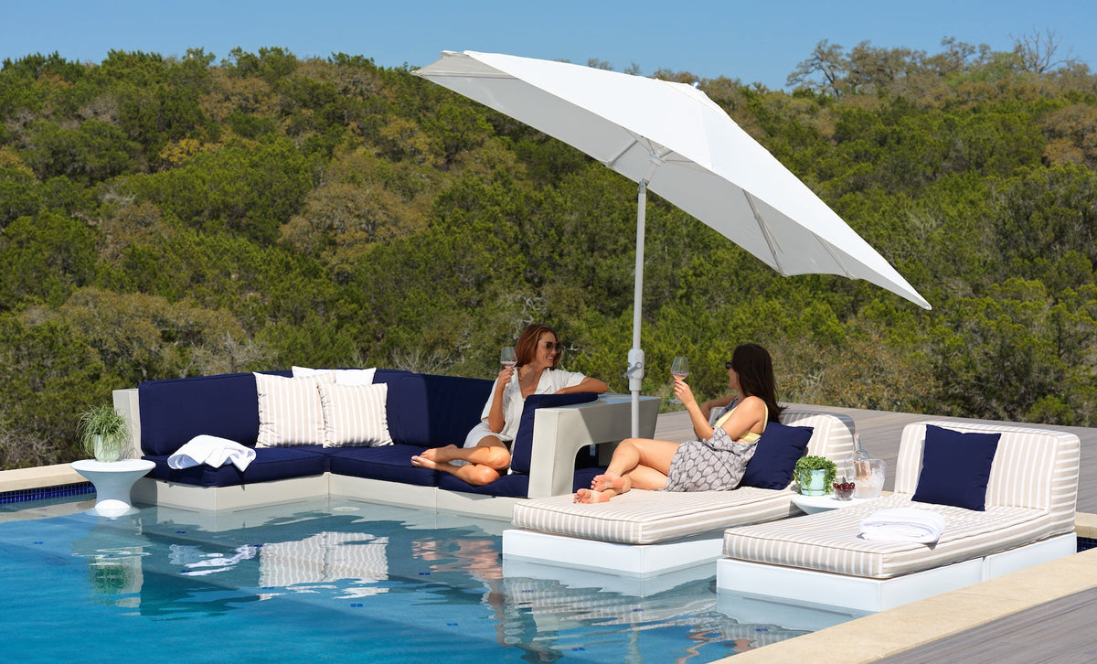 Ledge Lounger Affinity 2-Piece Sun Chair, tanning ledge lounger with backrest and ottoman, view 5