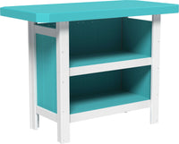 LuxCraft Outdoor Serving Bar 5-Piece Set includes 4 outdoor bar stools