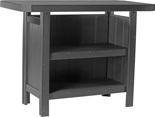 LuxCraft Outdoor Serving Bar 5-Piece Set in Black — recycled poly outdoor chair for outdoor patio seating