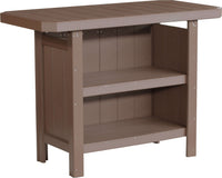 LuxCraft Outdoor Serving Bar 5-Piece Set includes 4 outdoor bar stools