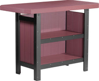 LuxCraft Outdoor Serving Bar 5-Piece Set includes 4 outdoor bar stools