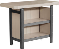 LuxCraft Outdoor Serving Bar 5-Piece Set includes 4 outdoor bar stools