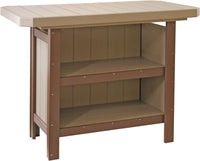 LuxCraft Outdoor Serving Bar 5-Piece Set includes 4 outdoor bar stools