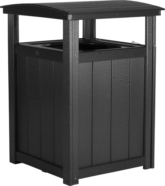 LuxCraft Outdoor Trash Can | Weather-Resistant Trash Can in Black — decorative outdoor trash cabinet, long-life recycled poly