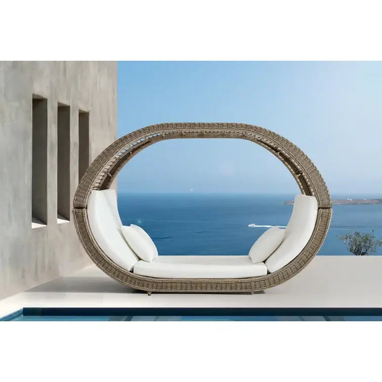 Panama Jack outdoor daybed is UV and weather resistant standard with polyester fabric cushions
