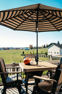 LuxCraft 41" Square Outdoor Dining Table features umbrella hole for added shade and variety of color options