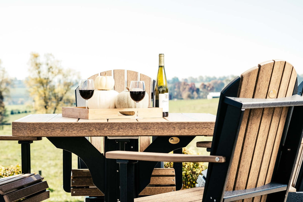 LuxCraft 41" Square Table 5-Piece Dining Set (Adirondack Arm Chairs)