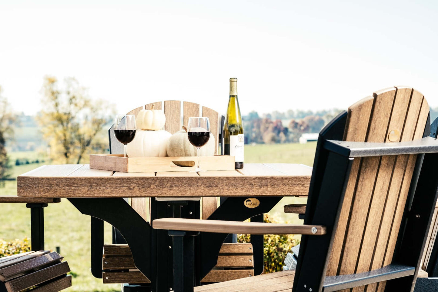 LuxCraft 41" Square Table 5-Piece Dining Set (Adirondack Arm Chairs)