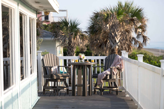LuxCraft Balcony Table 3-Piece Set (Adirondack Swivel Chairs)