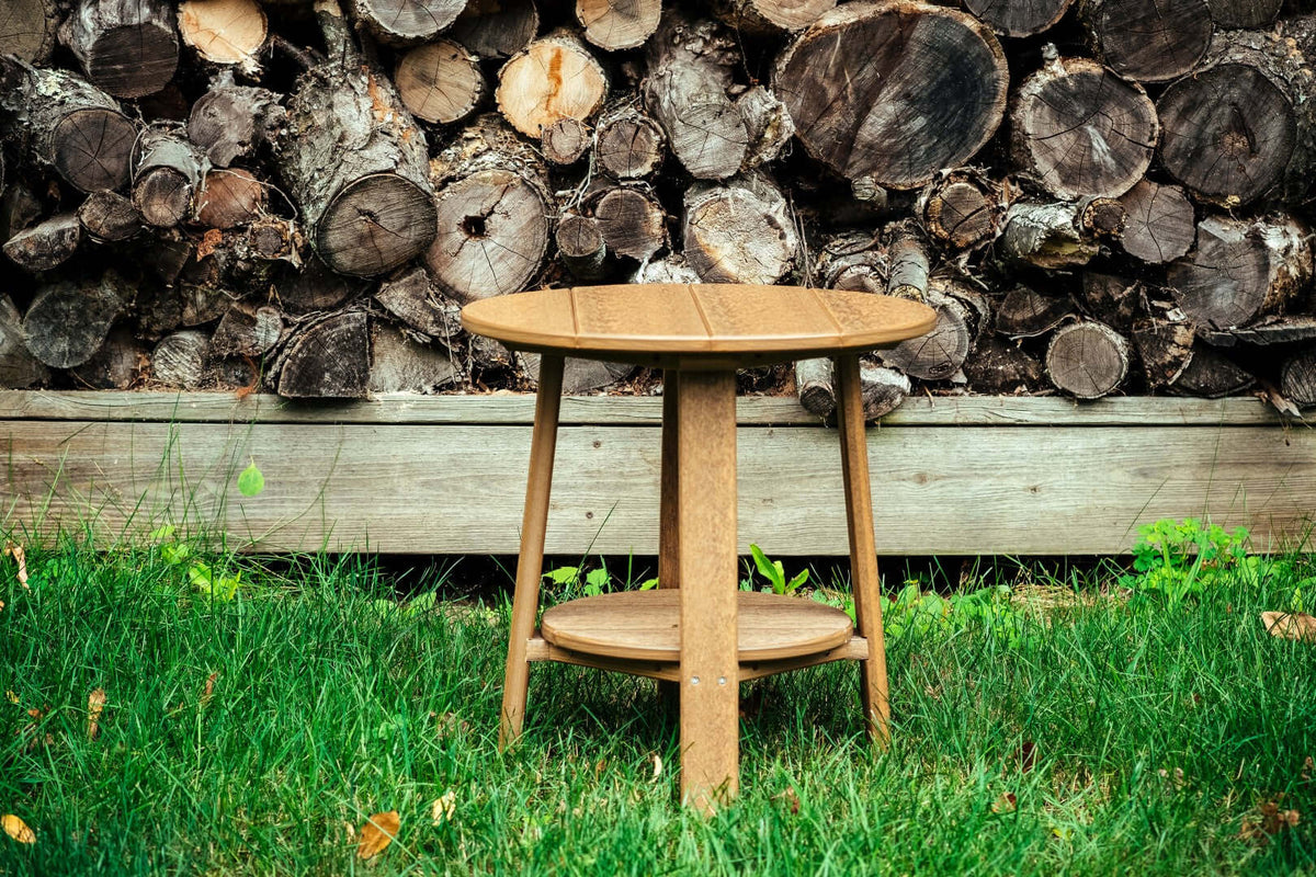 LuxCraft Outdoor Deluxe End Table in Antique Mahogany — Amish-crafted recycled poly, weather-resistant design