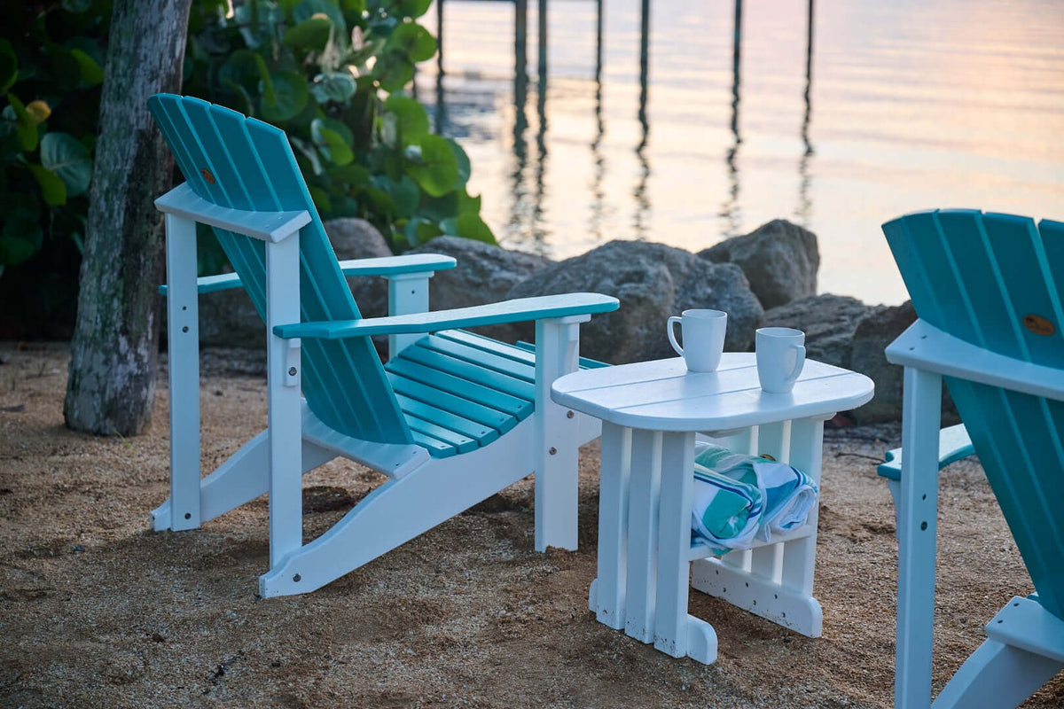 LuxCraft Outdoor End Table in White — recycled poly outdoor chair for outdoor patio seating