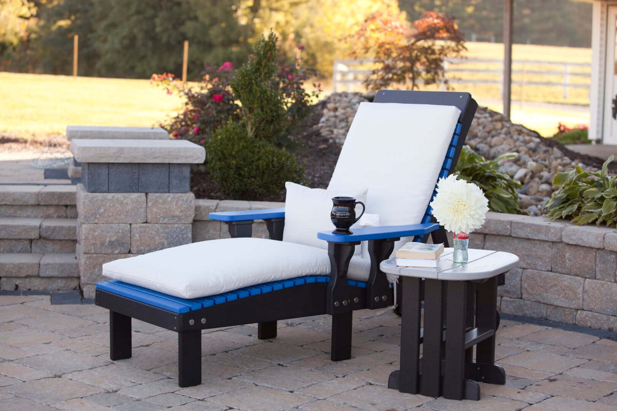 LuxCraft Lounge Chair 3-Piece Set in Blue and Black — Amish-crafted recycled poly, commercial-grade poly
