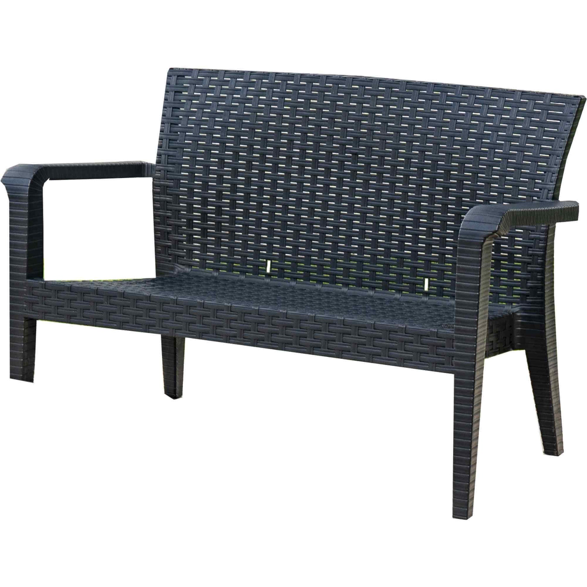 Black outdoor loveseat