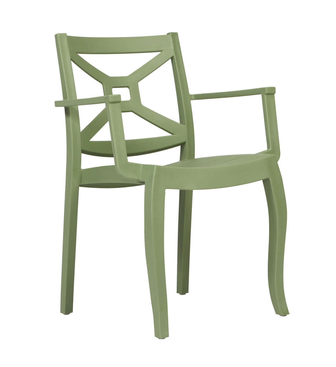 Green set of 2 stackable armchairs that are easy to clean