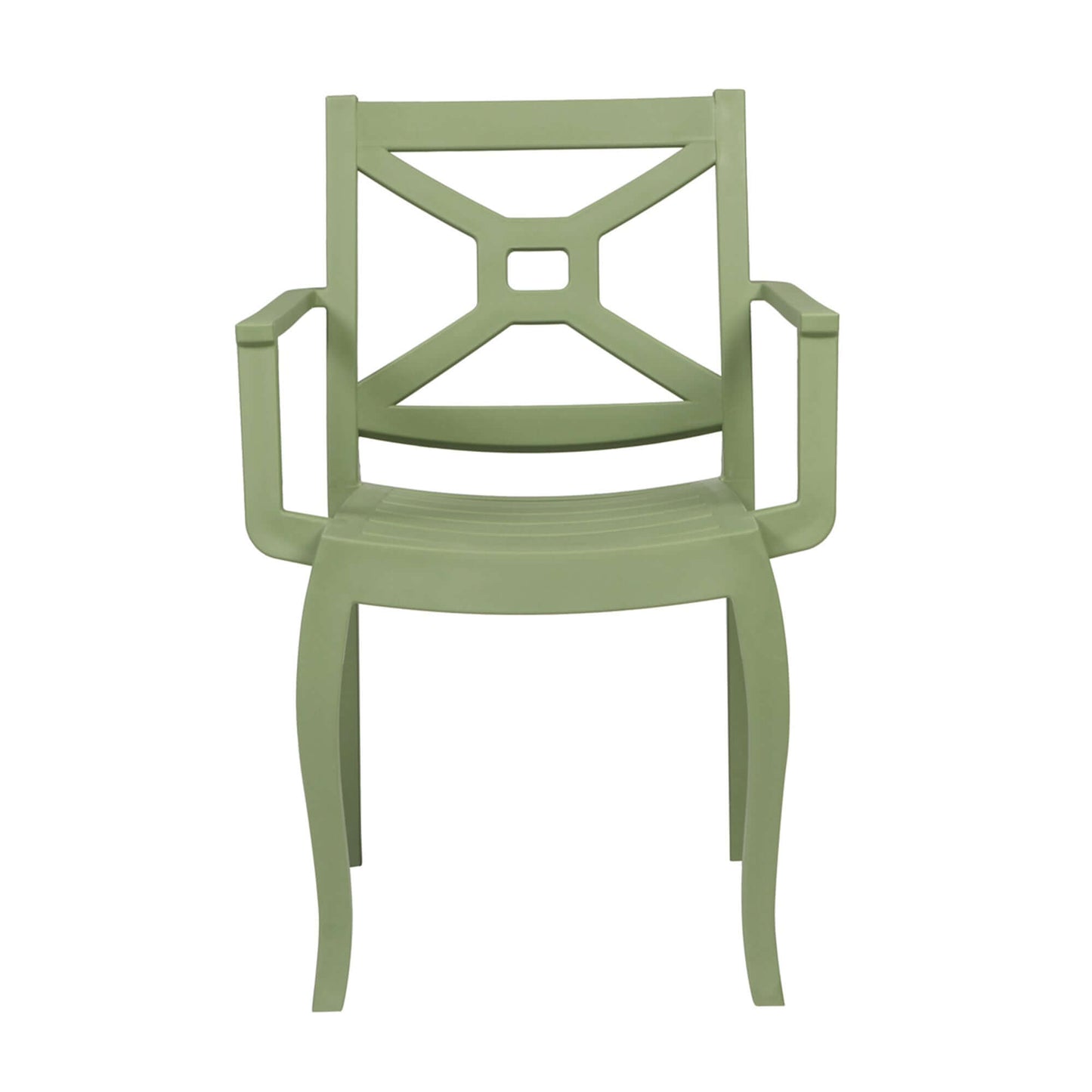 Green set of 2 stackable armchairs that are easy to clean