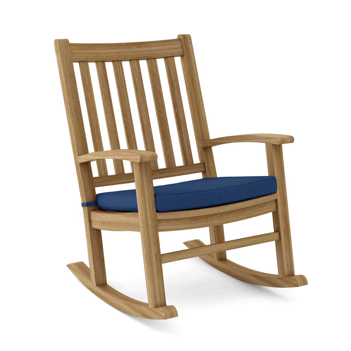 Sunbrella Canvas Navy Cushion Color Option for Anderson Teak Palm Beach Rocking Chair 3 Piece Set