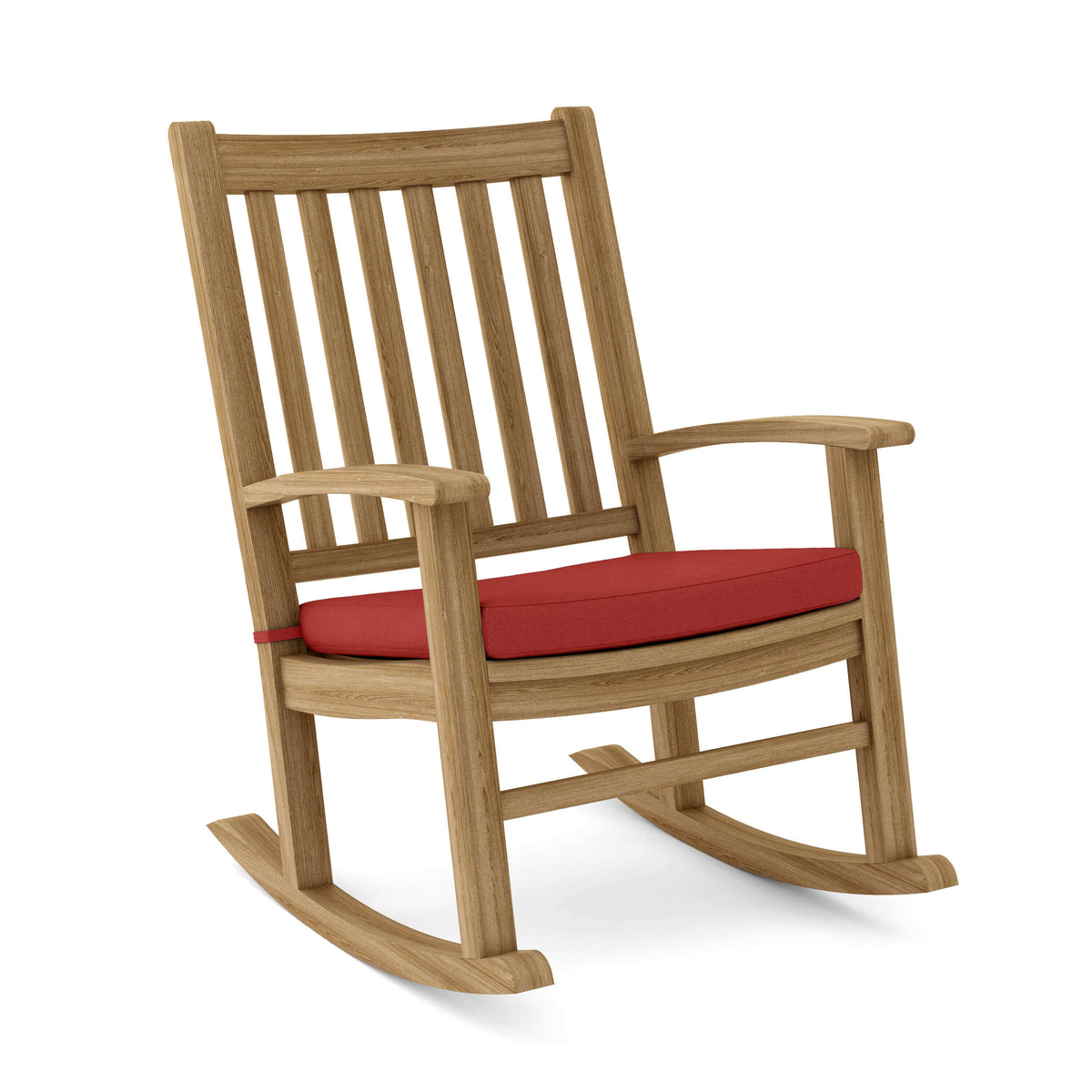 Sunbrella Cast Pomegranate Cushion Color Option for Anderson Teak Palm Beach Rocking Chair 3 Piece Set