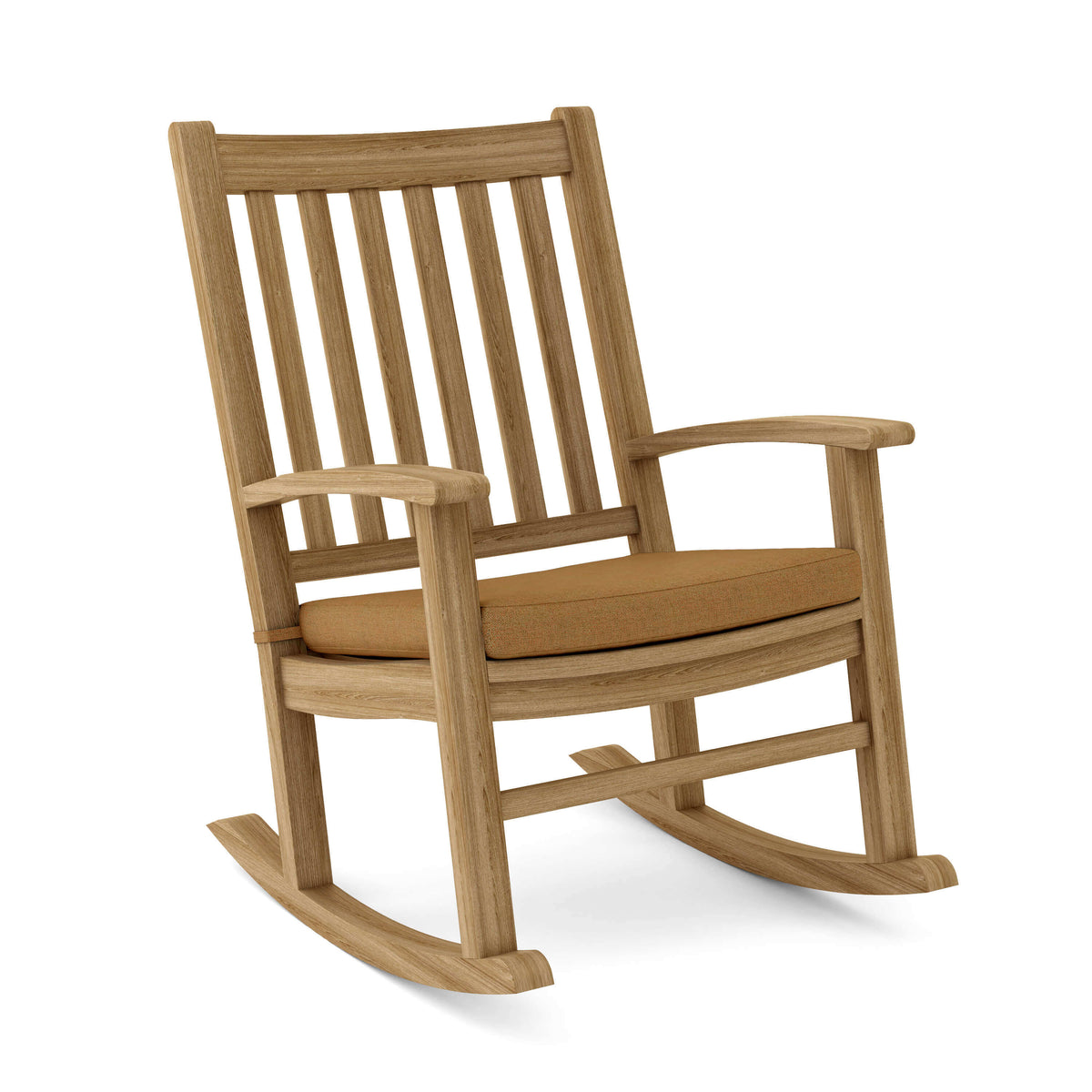 Sunbrella Cast Teak Cushion Color Option for Anderson Teak Palm Beach Rocking Chair 3 Piece Set