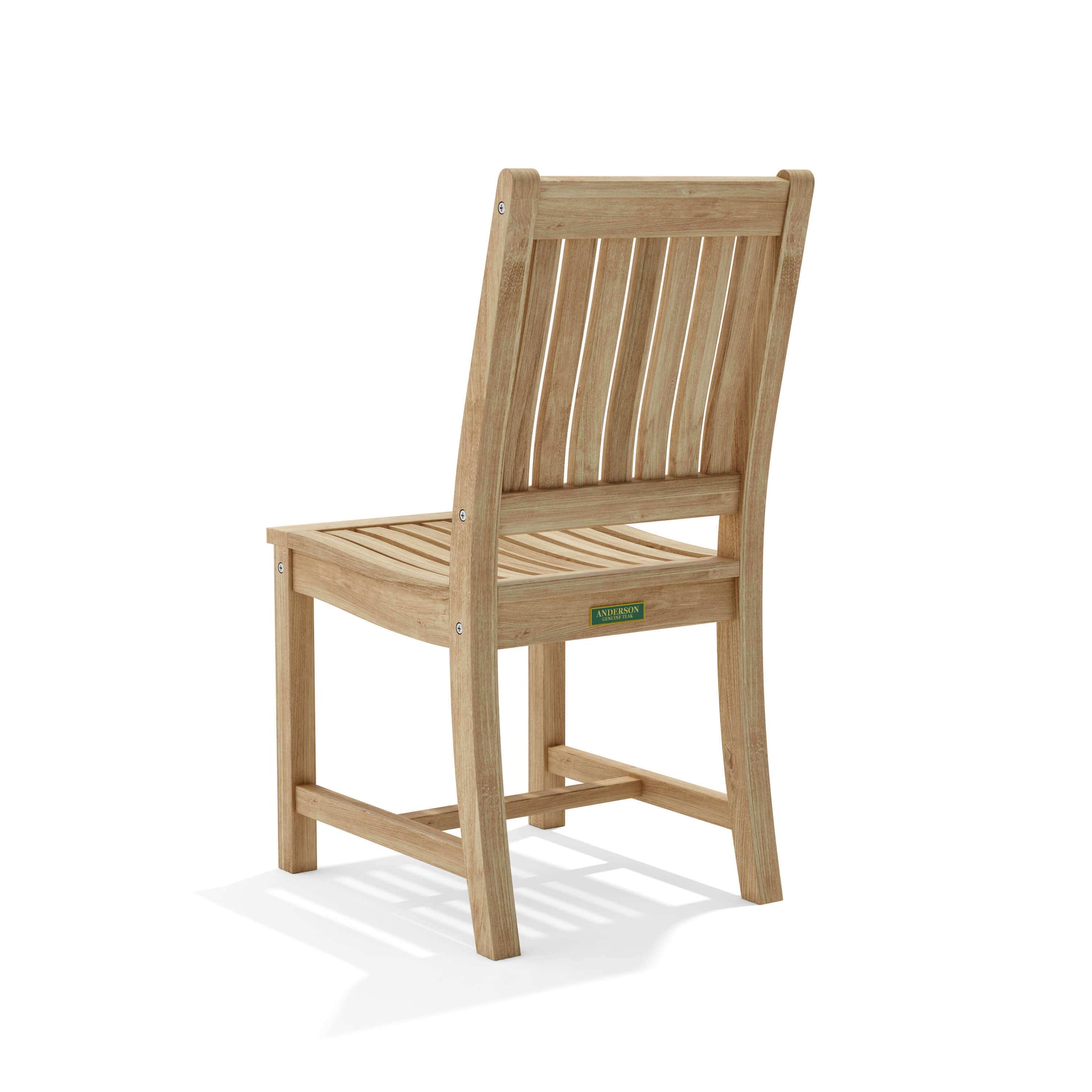 Teak outdoor dining chair with natural finish