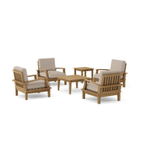 Anderson Teak Brianna 6-Piece Outdoor Deep Seating Set made with premium Grade-A teak wood
