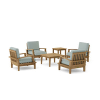 Anderson Teak Brianna 6-Piece Outdoor Deep Seating Set made with premium Grade-A teak wood