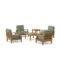 Anderson Teak Brianna 6-Piece Outdoor Deep Seating Set made with premium Grade-A teak wood