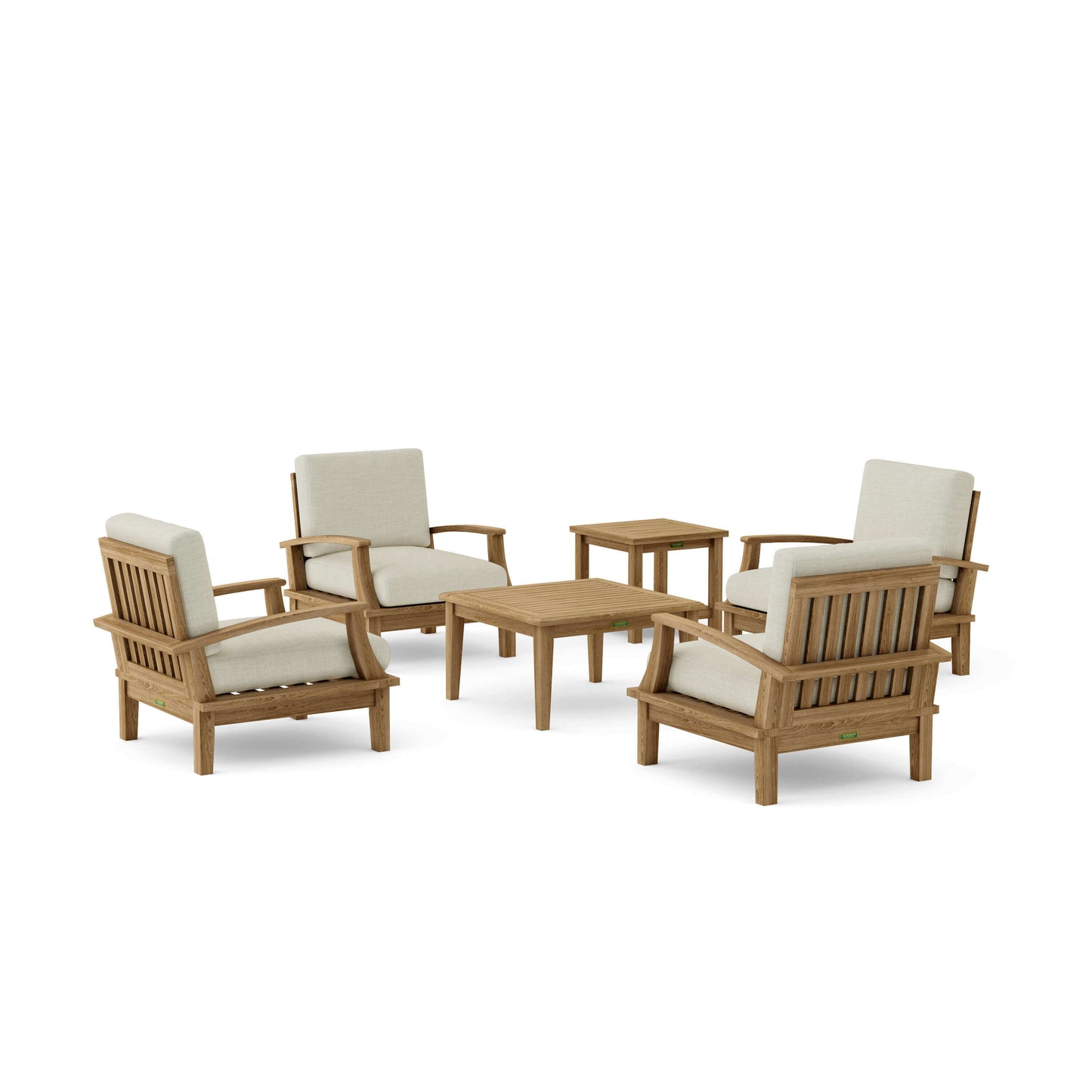 Anderson Teak Brianna 6-Piece Deep Seating Set (Square Tables)