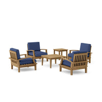 Anderson Teak Brianna 6-Piece Outdoor Deep Seating Set made with premium Grade-A teak wood