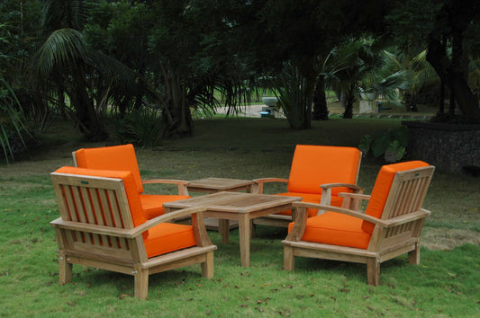 Anderson Teak Brianna 6-Piece Deep Seating Set (Square Tables)