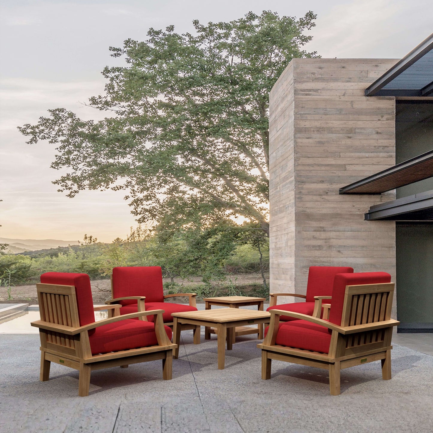 Anderson Teak Brianna 6-Piece Patio Set | Square Tables