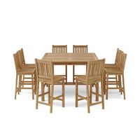 Anderson Teak 9-piece outdoor bar table set seats 8 people comfortably