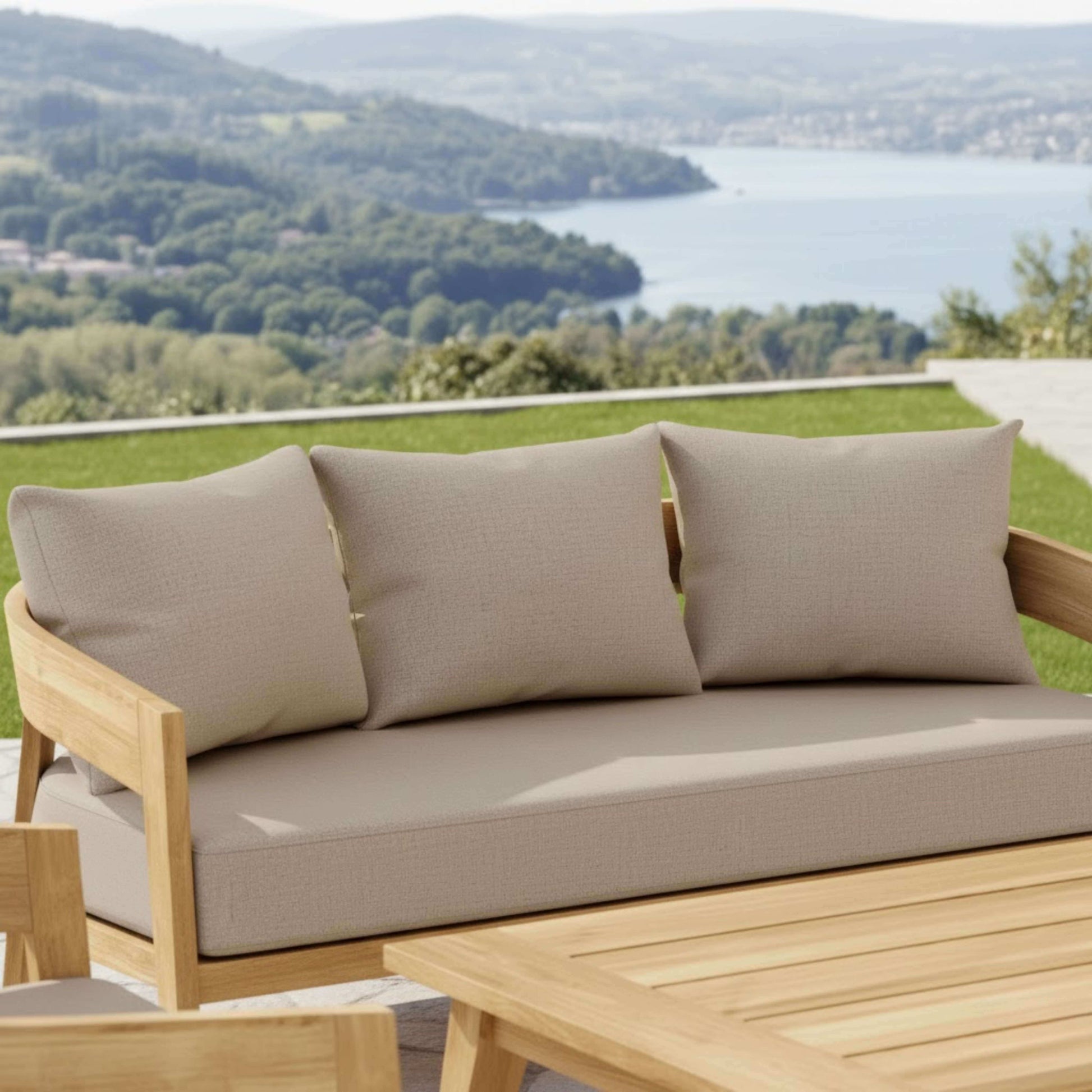 Anderson Teak Toscana 4 Piece Outdoor Set with Solid Teak Construction for Outdoor Use