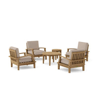 Anderson Teak Brianna 6-Piece Outdoor Deep Seating Set with Round Table